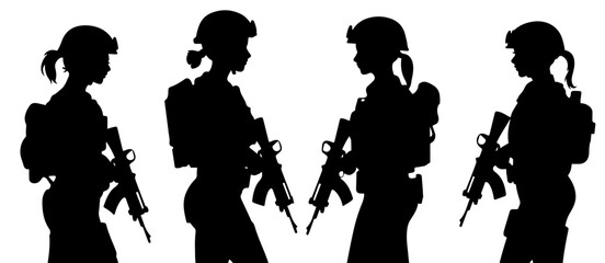 Black silhouette of  military man.