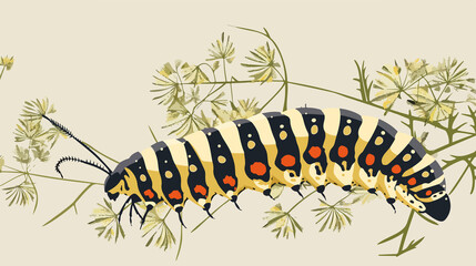 Obraz premium Vibrant Caterpillar of Papilio Machaon - Old World Swallowtail