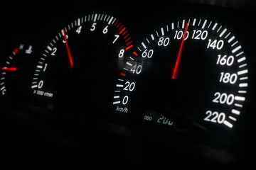 speedometer on black