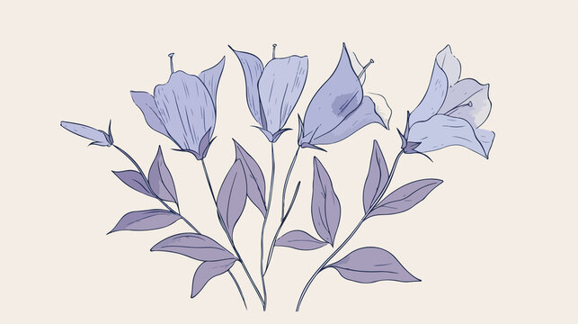 Beautiful Copihue Flower Chilean Bellflower Flat Vector Illustration