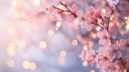 Delicate Pink Blossoms Illuminated By Soft Lights