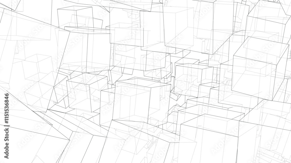 Poster wireframe boxes. sketch style
