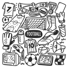 Dynamic Hand-Drawn Football and Sports Doodles