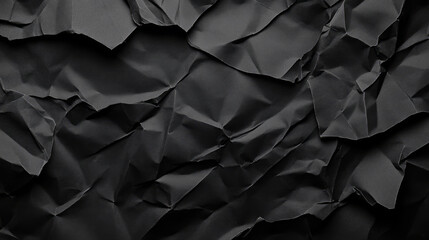 Obraz premium crumpled total black paper background