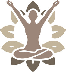 Abstract symbol logo icon design of yoga gymnastics art as a silhouette depiction of a health service company mascot symbol 0
