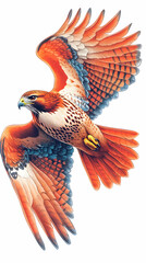 Fototapeta premium Fiery Hawk Illustration