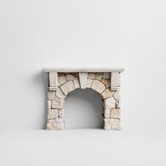 Fototapeta premium Elegant Stone Fireplace Mantle for Modern Interiors