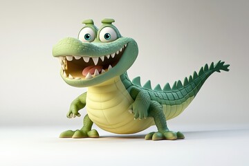 Fototapeta premium cartoon crocodile with a big smile