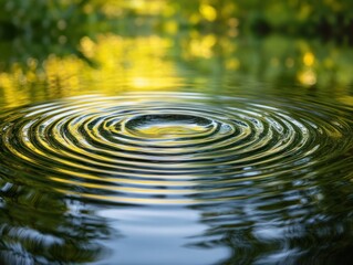 Fototapeta premium Water Ripples in a Calm Pond with Reflections