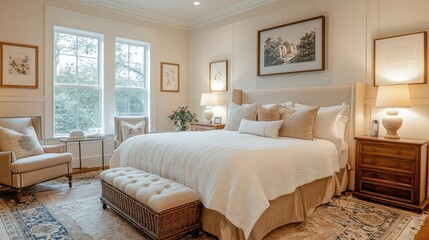 Serene Bedroom Interior with Natural Light