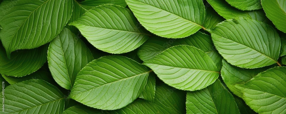 Poster foliage abstract background concept. a close-up view of vibrant green leaves showcasing their unique