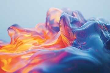 Obraz premium Fluid gradients melting into vibrant abstract waves. Generative AI