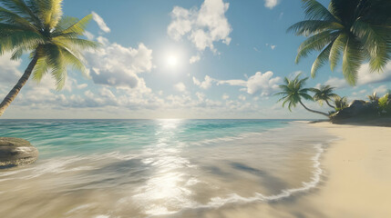 Tranquil Tropical Beach: Idyllic Island Paradise