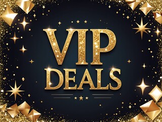 Golden VIP Deals Sparkle Glitter Background Stars