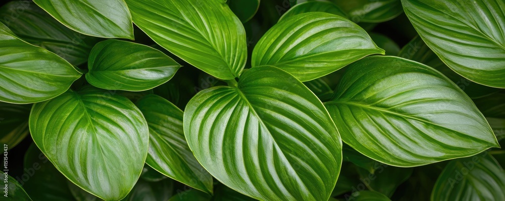 Poster foliage abstract background concept. close-up of vibrant green leaves displaying unique textures and