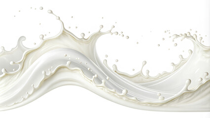 3D rendering - Milk wave border, on isolated white background