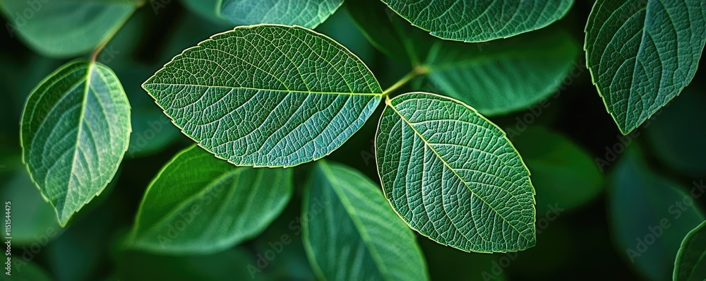 Poster foliage abstract background concept. close-up of vibrant green leaves showcasing intricate textures 