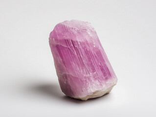 Stunning Kunzite Gemstone Showcased on a Pristine White Background for Ultimate Visual Appeal.