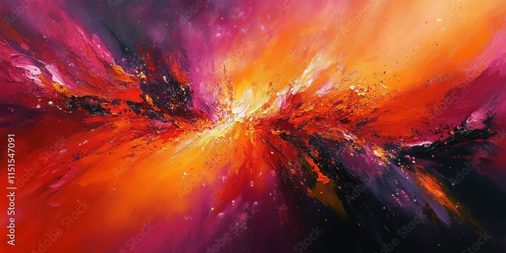 Wall mural cosmic explosions creating bold, radiant abstract textures. generative ai