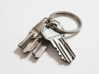 a set of keys on a white background