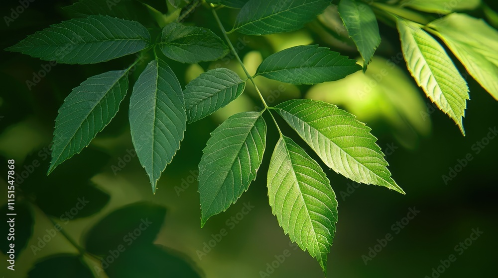 Poster foliage abstract background concept. close-up of lush green leaves displaying intricate textures and