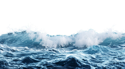 Sea waves isolated on transparent white background PNG