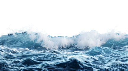 Sea waves isolated on transparent white background PNG