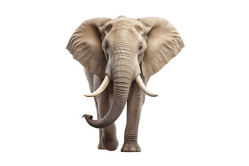 Obraz premium Majestic Elephant on Transparent Background – Wild Animal Portrait, African and Asian Elephant, Iconic Mammal of Nature and Wildlife, Symbol of Strength, Serenity, and Conservation. Png cut out.