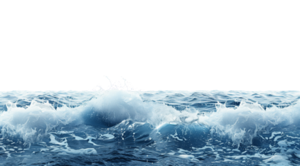 Sea waves isolated on transparent white background PNG