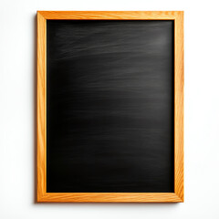 Fototapeta premium Empty chalkboard in a wooden frame, perfect for writing notes or drawings.