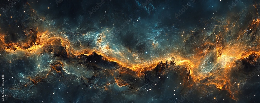 Wall mural cosmic patterns radiating a sense of the infinite universe. generative ai