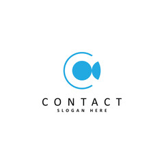 contact logo vector, letter c