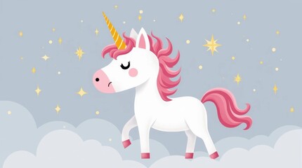 Fototapeta premium Dreamy Unicorn Illustration