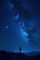 Glowing stars and sparks against the deep blue backdrop of a nighttime sky, explosive pyrotechnics, glowing, celestial