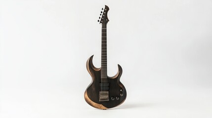 Fototapeta premium Unique electric guitar with elegant design and rich wood textures