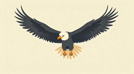 Obraz premium Minimalist Soaring Eagle Illustration