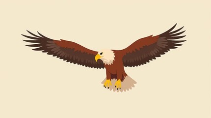 Obraz premium Minimalist Soaring Eagle Illustration