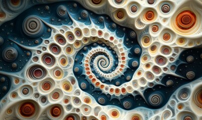 Fractal swirls radiating in intricate, hypnotic symmetry. Generative AI
