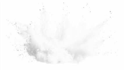White powder explosion white background. Abstract powder splatted on white background, freeze motion of white powder exploding or throwing white powder.	