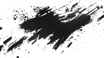 Simple black brush strokes on a white background. White paint brushes on a black background texture. Abstract black in splash, paint, brush strokes, stain grunge isolated on white background, 