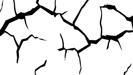 Crack texture lines isolated on transparent background. Cracked white background wall crack texture distressed cracked surface grunge wall cracked pattern on white and transparent background.
