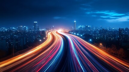 Abstract light streaks crossing in dramatic compositions. Generative AI