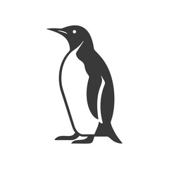 Black silhouette vector illustration of a penguin