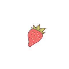 Berry vector illustration with fresh strawberries in cartoon style on a white background.