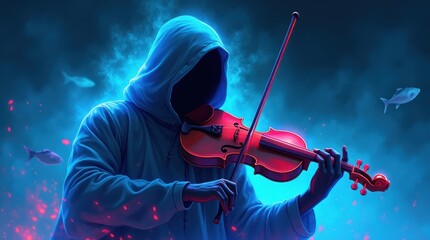 Fototapeta premium Ghostly Violinist Illustration