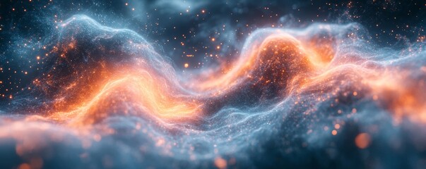 Fototapeta premium Galaxy abstract waves radiating with glowing accents. Generative AI
