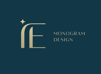 IE letter logo icon design. Classic style luxury initials monogram.