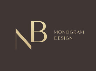 NB or BN letter logo icon design. Classic style luxury initials monogram.