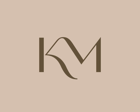 KM letter logo icon design. Classic style luxury initials monogram.