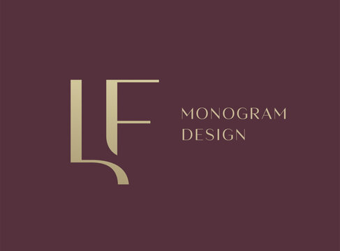 LF letter logo icon design. Classic style luxury initials monogram.